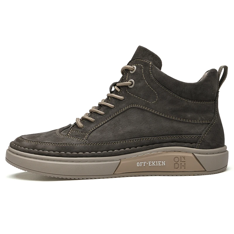 High End Brand Winter Hot Selling Men's High Top Shoes Street Trend Cotton Oxford Shoes Men's Genuine Leather Casual Shoes