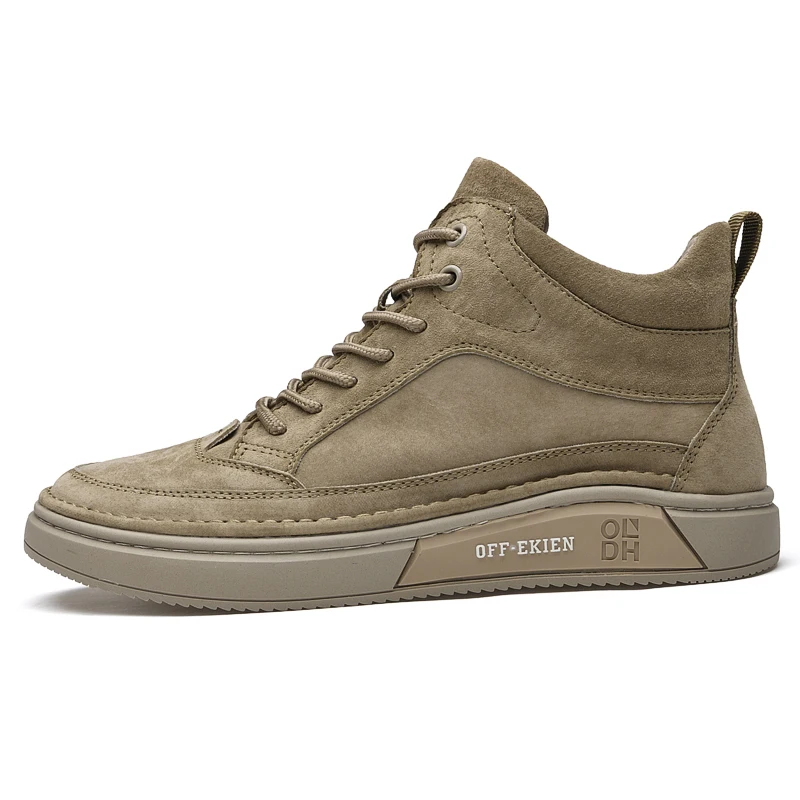 High End Brand Winter Hot Selling Men's High Top Shoes Street Trend Cotton Oxford Shoes Men's Genuine Leather Casual Shoes