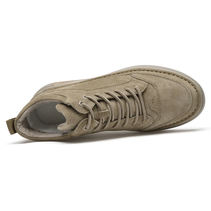 High End Brand Winter Hot Selling Men's High Top Shoes Street Trend Cotton Oxford Shoes Men's Genuine Leather Casual Shoes