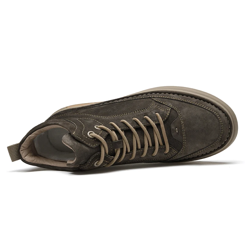 High End Brand Winter Hot Selling Men's High Top Shoes Street Trend Cotton Oxford Shoes Men's Genuine Leather Casual Shoes