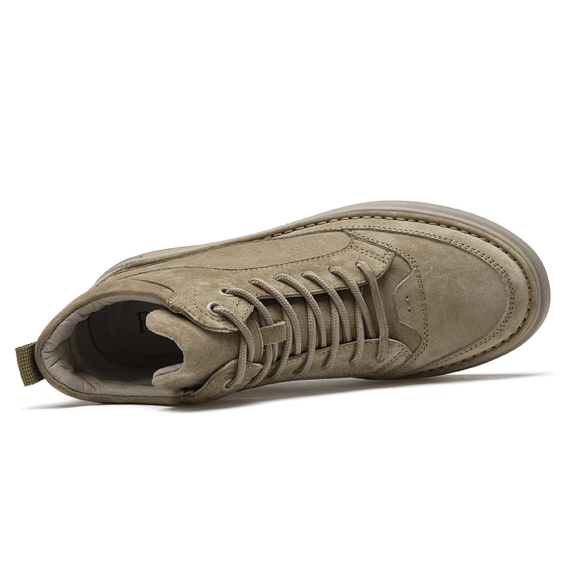 High End Brand Winter Hot Selling Men's High Top Shoes Street Trend Cotton Oxford Shoes Men's Genuine Leather Casual Shoes
