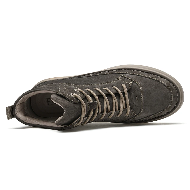 High End Brand Winter Hot Selling Men's High Top Shoes Street Trend Cotton Oxford Shoes Men's Genuine Leather Casual Shoes
