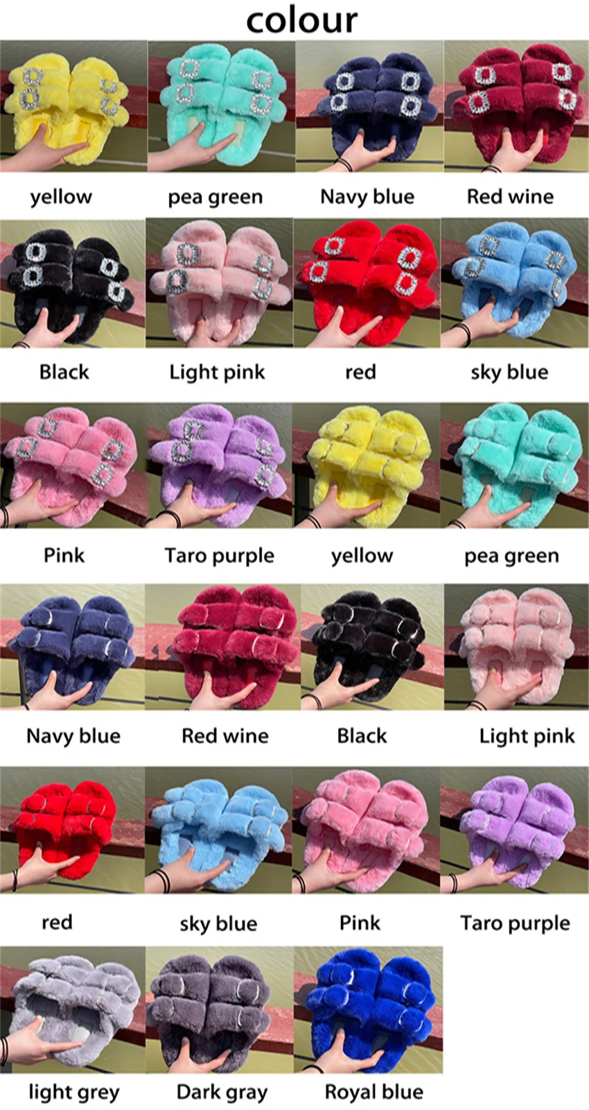 Women's Plush Slippers 2025 New Women's Winter Home Soft Plush Slippers Home Flat Indoor Shoes Ladies Flip-Flops