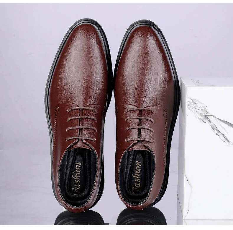 Men Dress Shoes Elevator Shoes Platform Breathable Casual Business Luxury Genuine Leather Soft Heightening Shoes 7CM Taller Male
