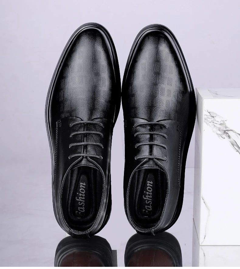 Men Dress Shoes Elevator Shoes Platform Breathable Casual Business Luxury Genuine Leather Soft Heightening Shoes 7CM Taller Male