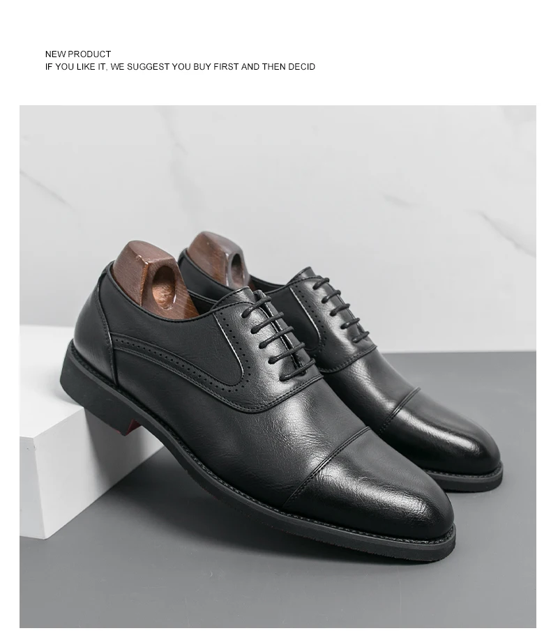 Oxfords Men Shoes Red Sole Fashion Business Casual Party Banquet Daily Retro Carved Lace-up Brogue Dress Shoes