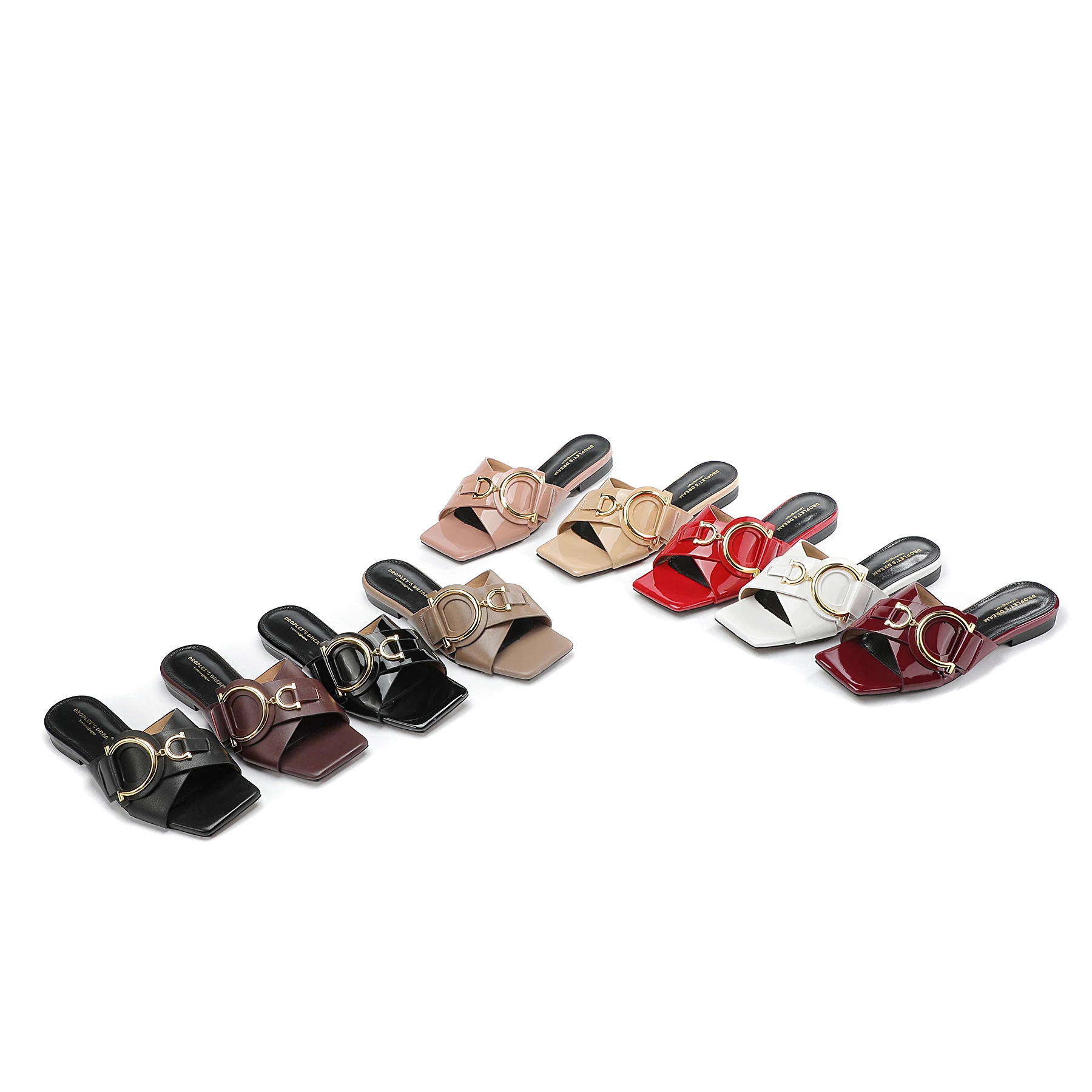 Women's Genuine Leather Slippers Summer Luxury Designer Outdoor Fashion Women's Shoes Low Heel Party Shoes Beach Shoes Large 44