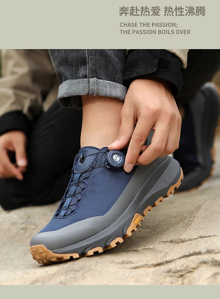 Men Hiking Sneakers Brand High Quality Trekking Climbing Shoes Male Rotating Button Luxury Designer Outdoor Sneakers