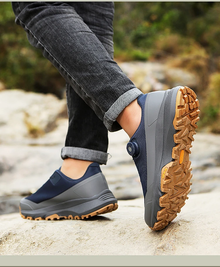 Men Hiking Sneakers Brand High Quality Trekking Climbing Shoes Male Rotating Button Luxury Designer Outdoor Sneakers