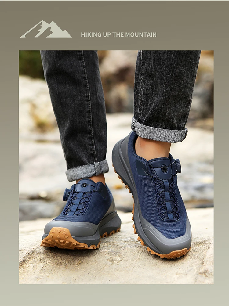 Men Hiking Sneakers Brand High Quality Trekking Climbing Shoes Male Rotating Button Luxury Designer Outdoor Sneakers