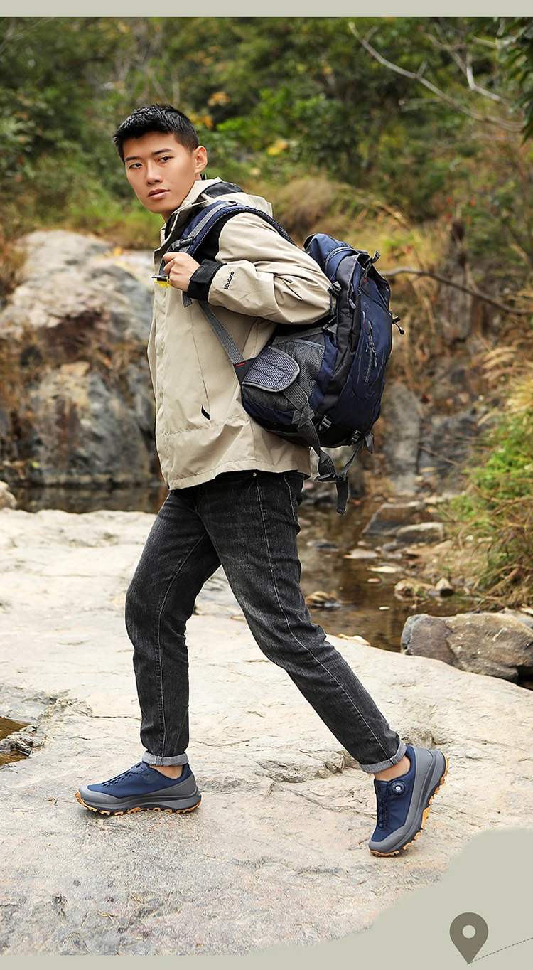 Men Hiking Sneakers Brand High Quality Trekking Climbing Shoes Male Rotating Button Luxury Designer Outdoor Sneakers
