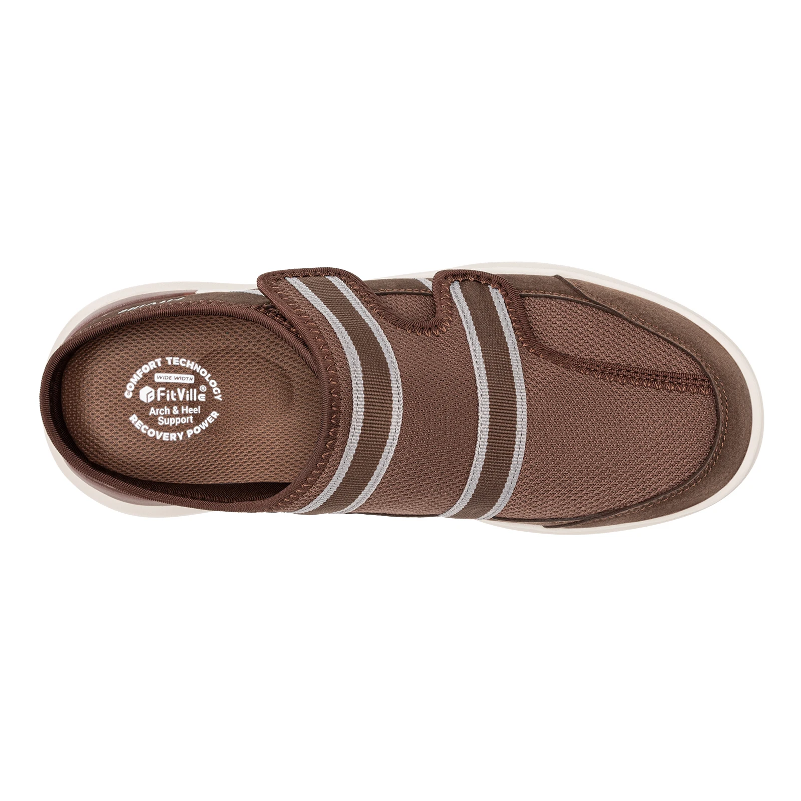 Fitville Wide Toe Men's Diabetic Sandals Soft Breathable Slippers Fashion Walking Shoes Slip On Clog Flips Flops For Fasciitic