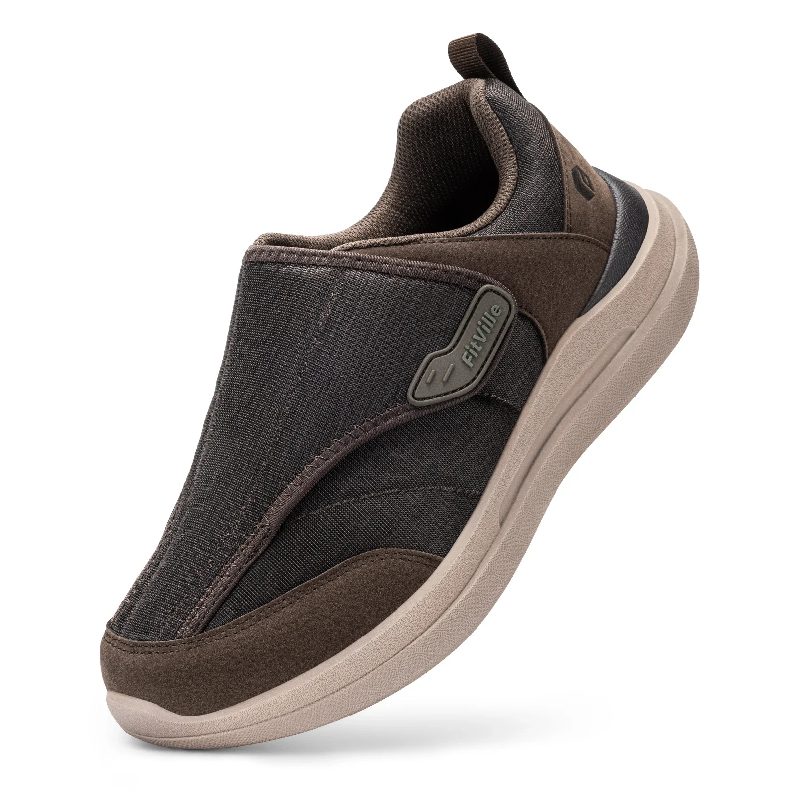 Fitville Men'S Diabetic Shoes Casual Orthopedics Extra Wide Feet Swollen Slip-On Shoes For Elderly Foot Pain Relief Neuropathy