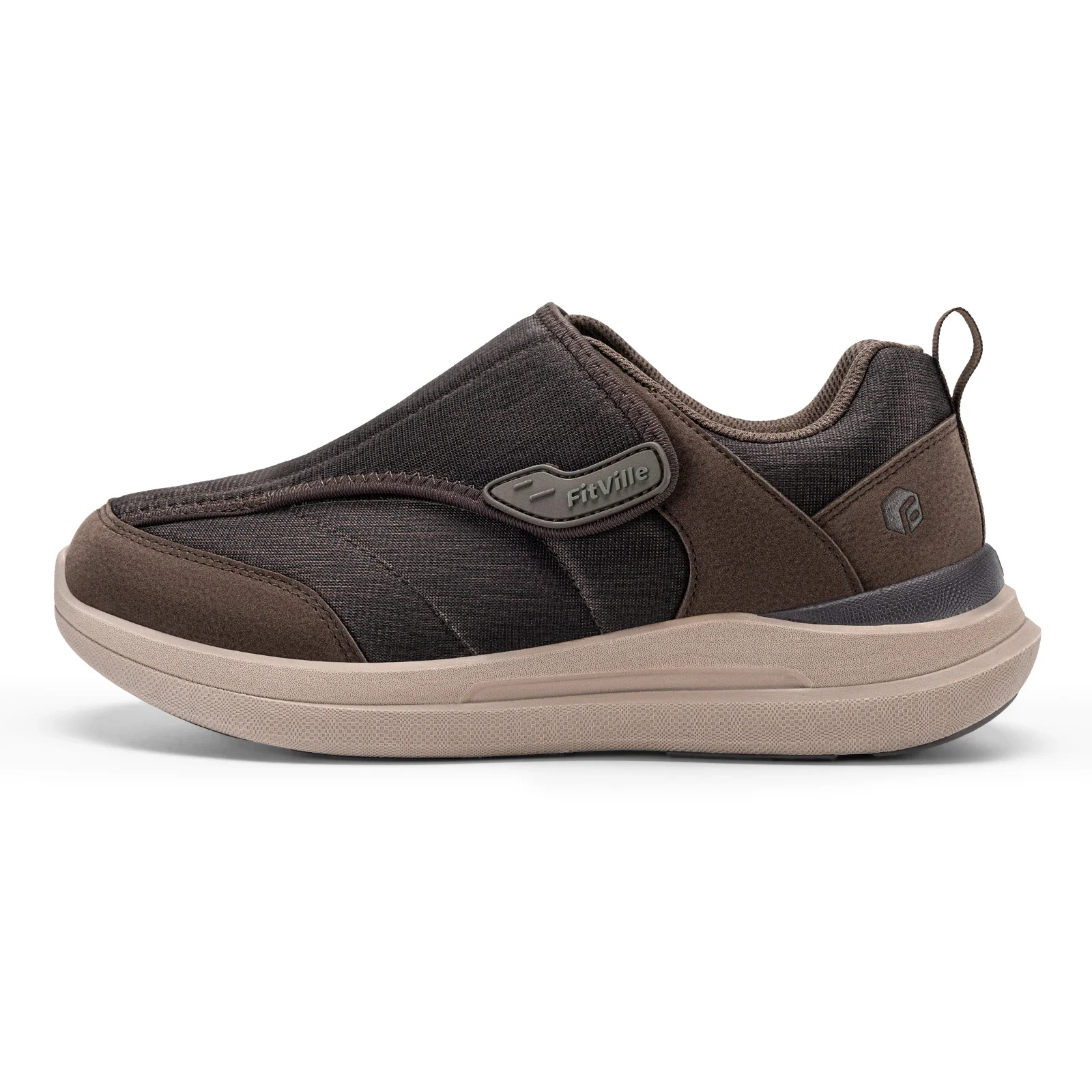 Fitville Men'S Diabetic Shoes Casual Orthopedics Extra Wide Feet Swollen Slip-On Shoes For Elderly Foot Pain Relief Neuropathy