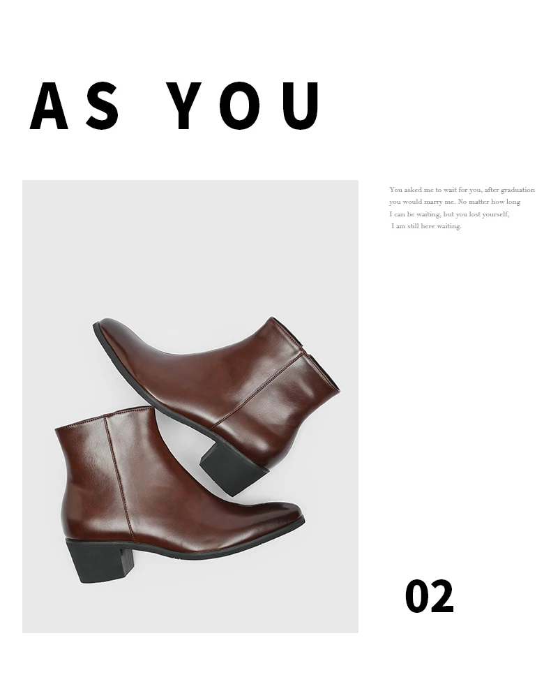 Men's Pointed Toe Chelsea Boots Black Brown Leather Ankle Boots Side Zipper Block Heel Dress Shoes Business Formal Footwear 2026
