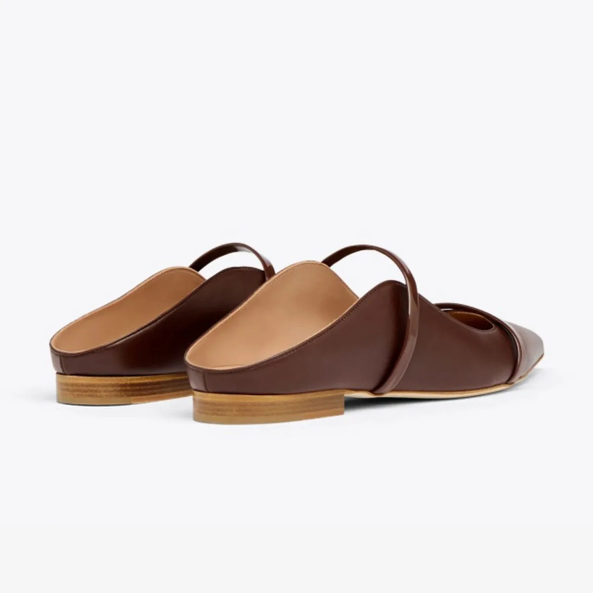 Arden Furtado Summer Burgundy One-word Band Mules Pointed Toe Shallow Pull-on Mixed Colors Fashion Flats Slippers