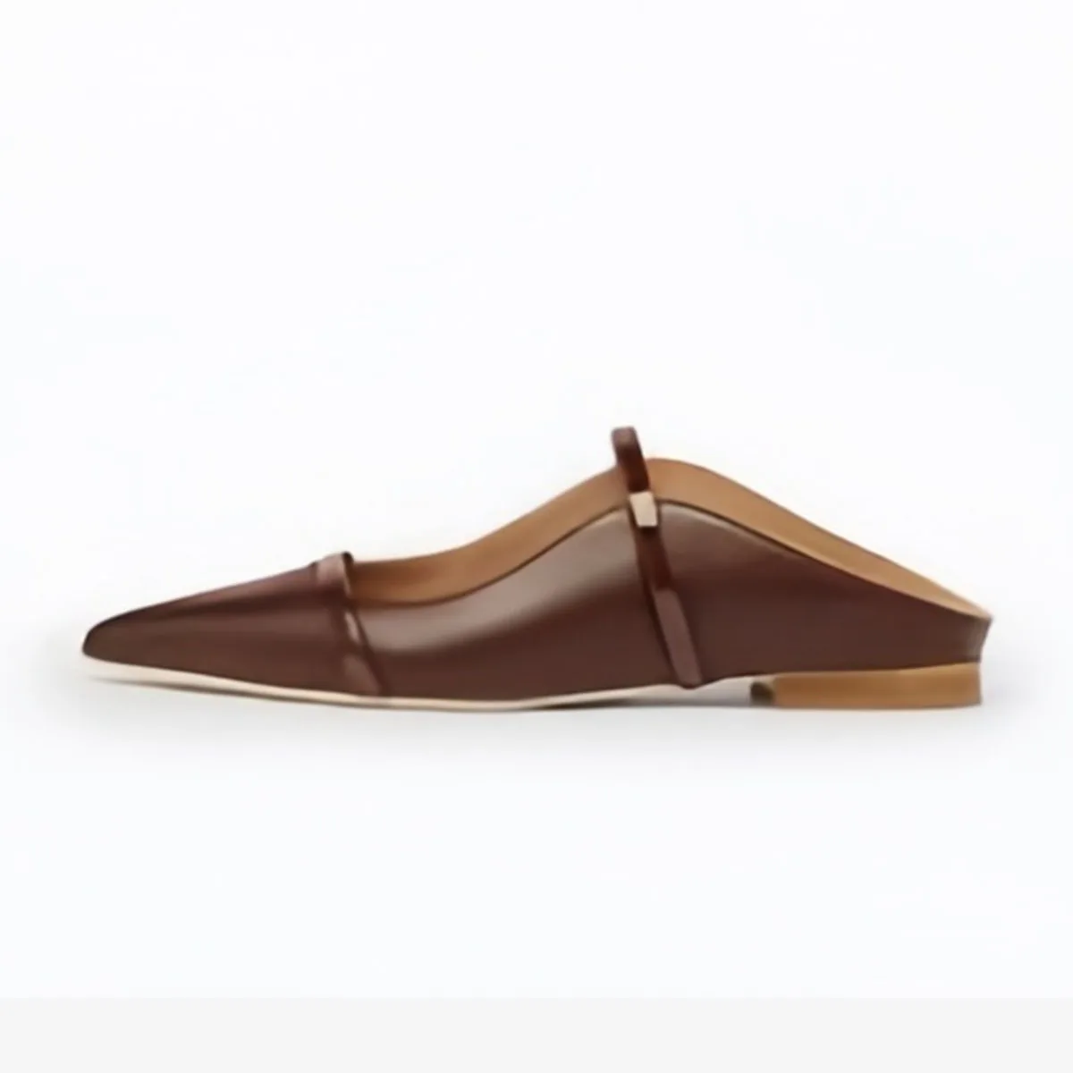 Arden Furtado Summer Burgundy One-word Band Mules Pointed Toe Shallow Pull-on Mixed Colors Fashion Flats Slippers