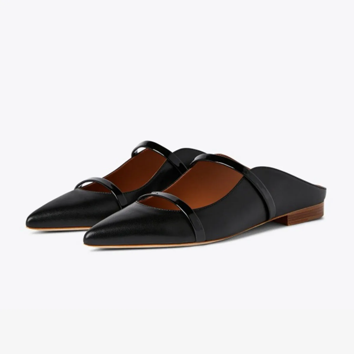 Arden Furtado Summer Burgundy One-word Band Mules Pointed Toe Shallow Pull-on Mixed Colors Fashion Flats Slippers
