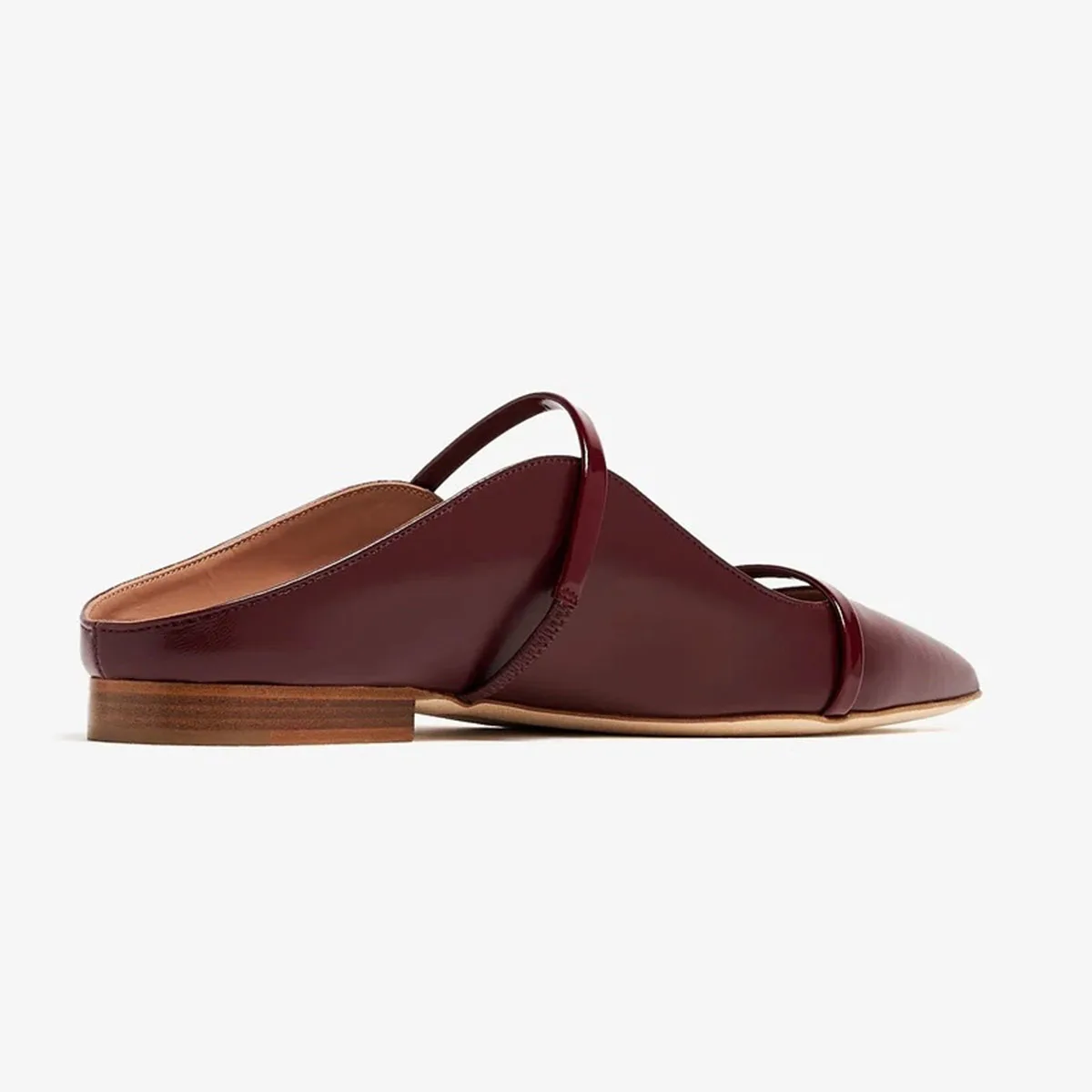 Arden Furtado Summer Burgundy One-word Band Mules Pointed Toe Shallow Pull-on Mixed Colors Fashion Flats Slippers