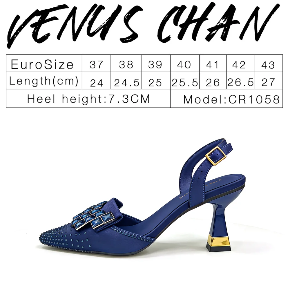 Mineral Blue Rhinestone High Heel Shoes & Matching Bag Fashionable Pointed-Toe Footwear for Women - Perfect for Parties