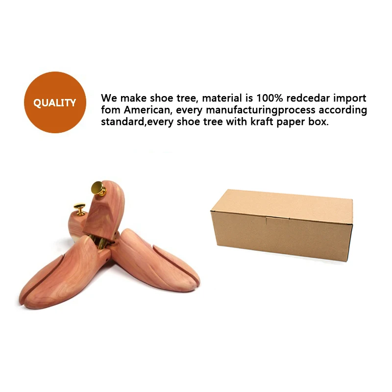 2-PACK Men's and Women's Twin Tube Adjustable Red Cedar Shoe Tree Wood Shoe Tree