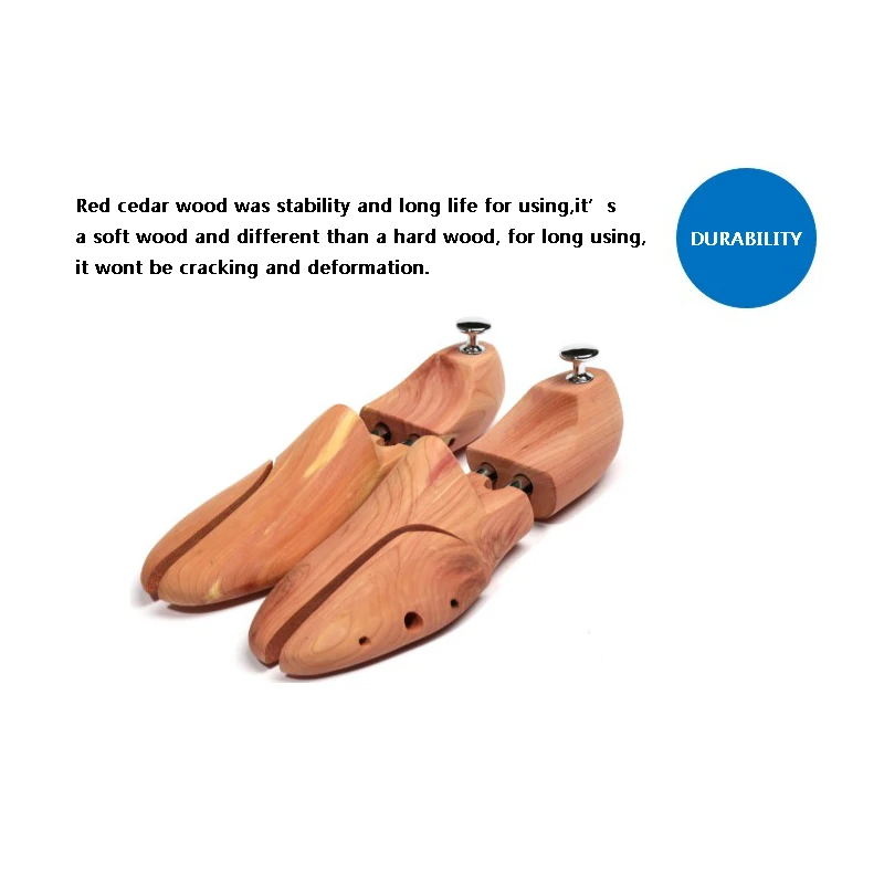 2-PACK Men's and Women's Twin Tube Adjustable Red Cedar Shoe Tree Wood Shoe Tree