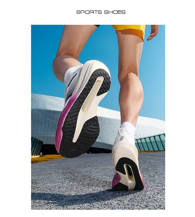 Carbon Fiber Board Running Shoes Suitable for Men's Marathon Shock-Absorbing Women's Ultra Light Chunta Sports Shoes