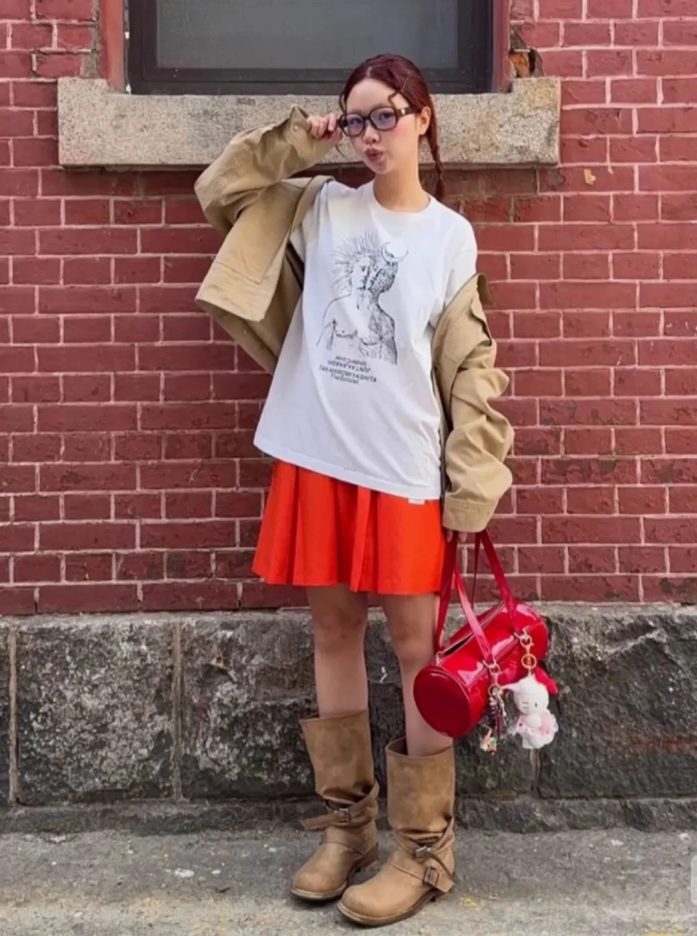 Vintage Platform Buckle Stylish Motorcycle Women Square Toe Chunky High Heel Mid-Calf Shoes Retro Biker Boots