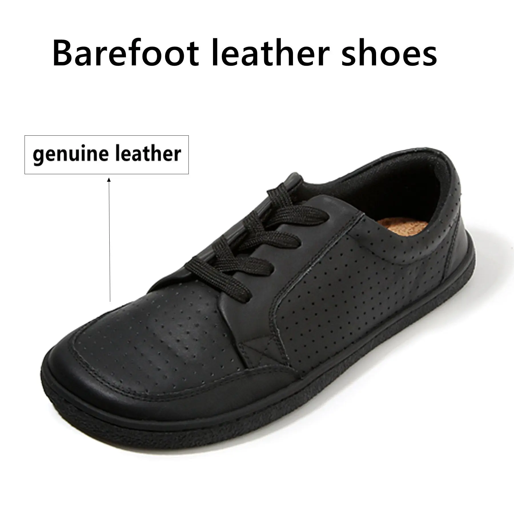 TONGLEPAO Barefoot Genuine leather Sneaker For Women Men Flat Soft Thin Out Zero Drop Sole Wider Toe Box Flexible Light Weight