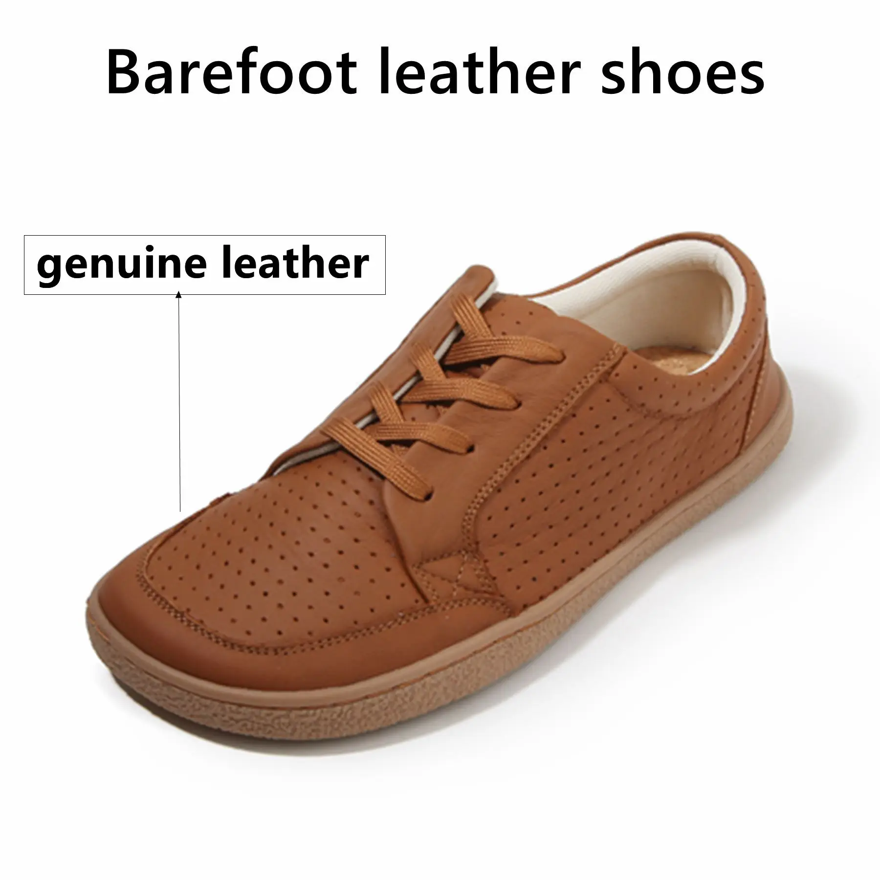 TONGLEPAO Barefoot Genuine leather Sneaker For Women Men Flat Soft Thin Out Zero Drop Sole Wider Toe Box Flexible Light Weight