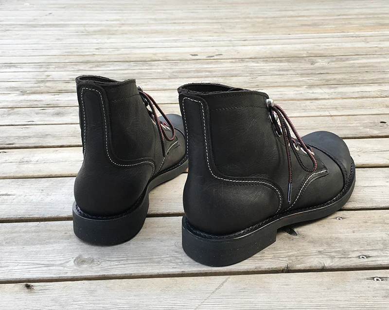 New Handmade Brand Vintage British Men Boots Cow Leather Goodyear Welted Ankle Boots Dress Wings Motorcycle Boots Tooling Desert