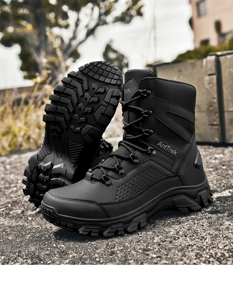 Men's wild training boots four seasons high-top non-slip waterproof outdoor boots fashion comfort jungle hiking sneakers boots