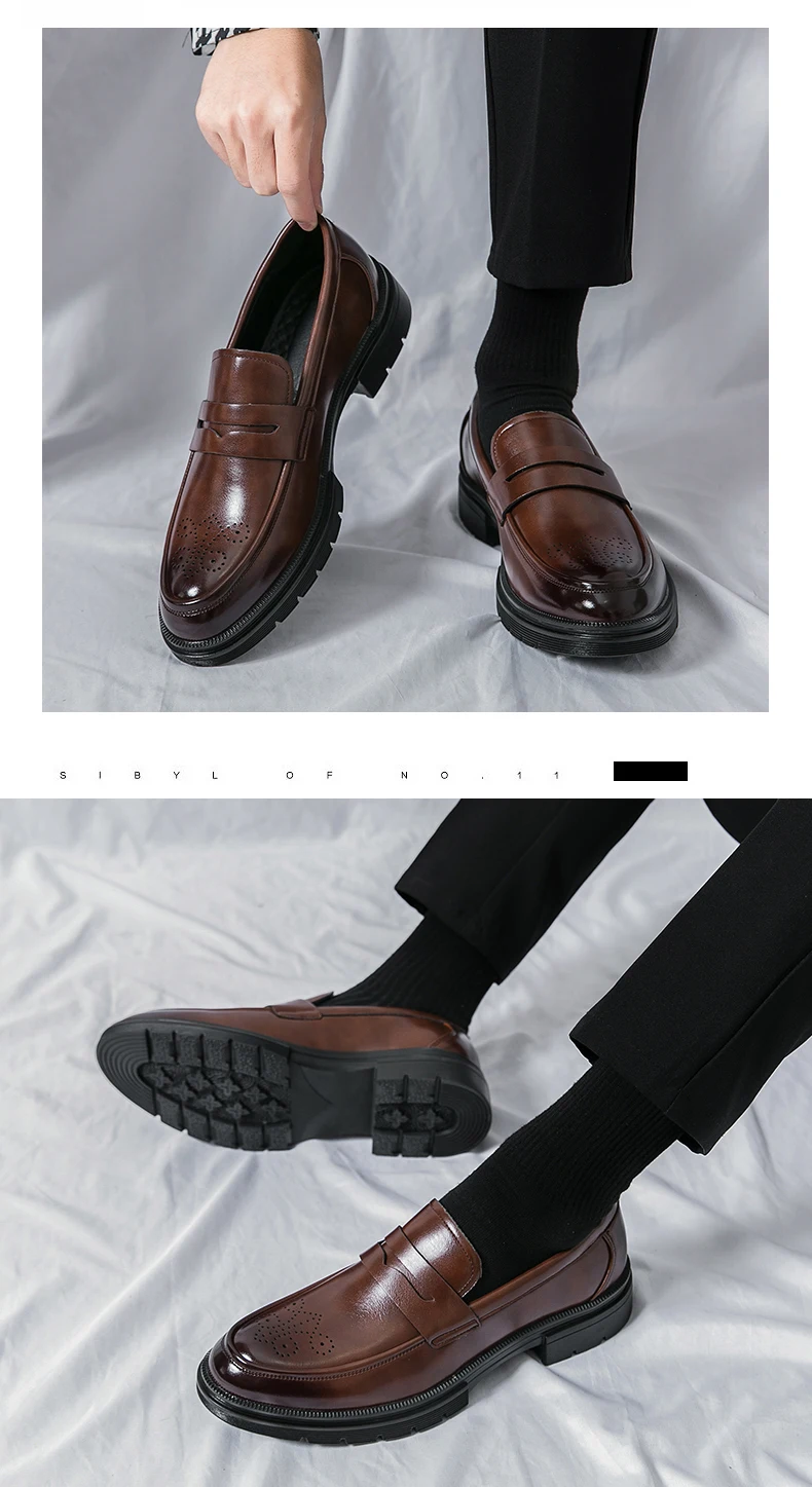 Classic Brogues Shoes Men Trend Wedding Social Leather Shoes For Men High Quality Men's Dress Shoes Casual Business Shoes Male