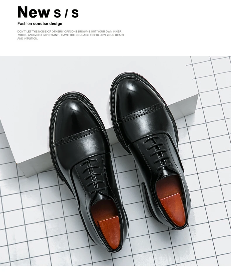 Classic Brogues Shoes Men Trend Wedding Social Leather Shoes For Men High Quality Men's Dress Shoes Casual Business Shoes Male