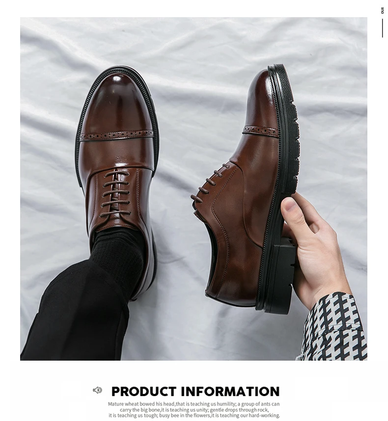 Classic Brogues Shoes Men Trend Wedding Social Leather Shoes For Men High Quality Men's Dress Shoes Casual Business Shoes Male