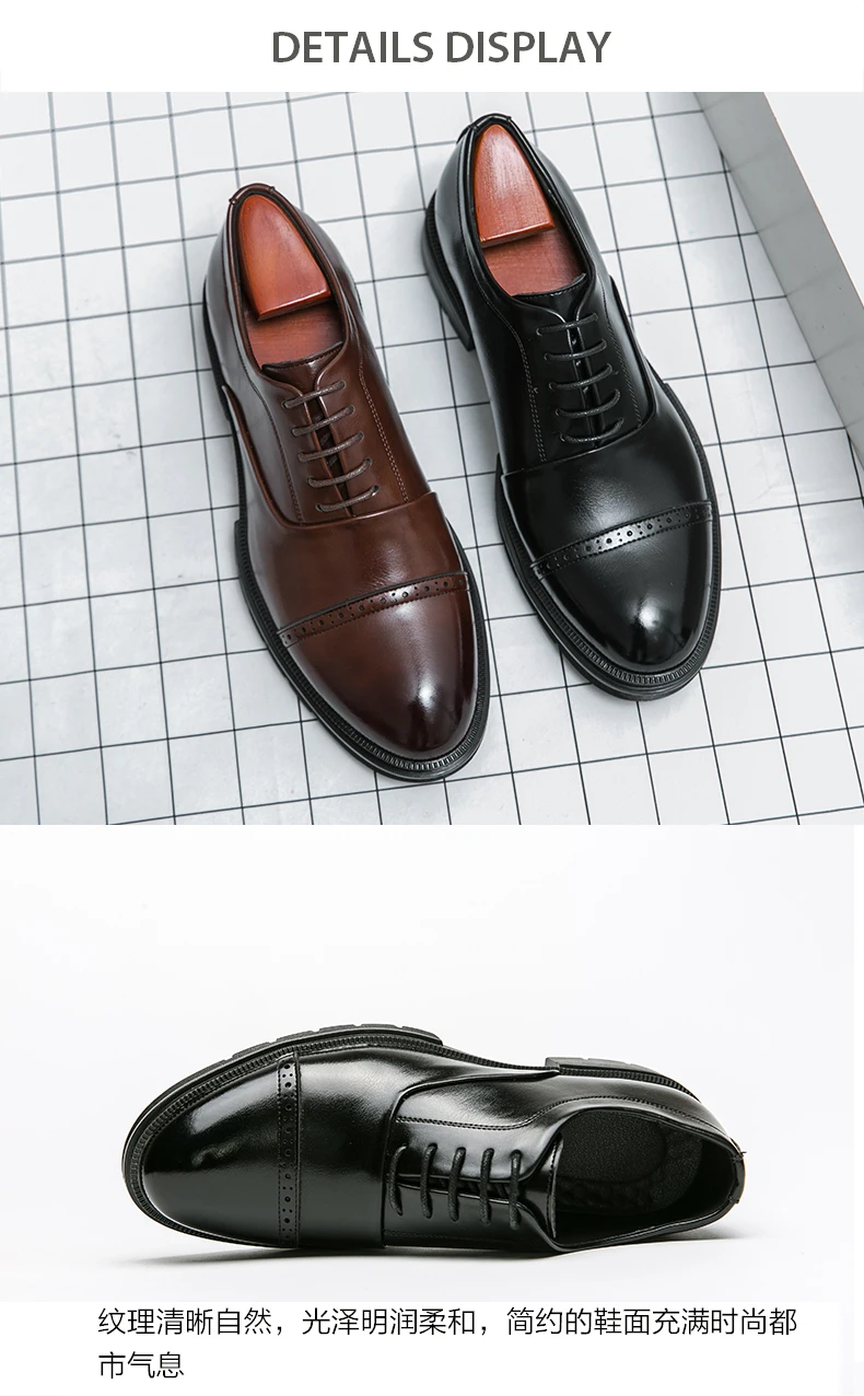 Classic Brogues Shoes Men Trend Wedding Social Leather Shoes For Men High Quality Men's Dress Shoes Casual Business Shoes Male