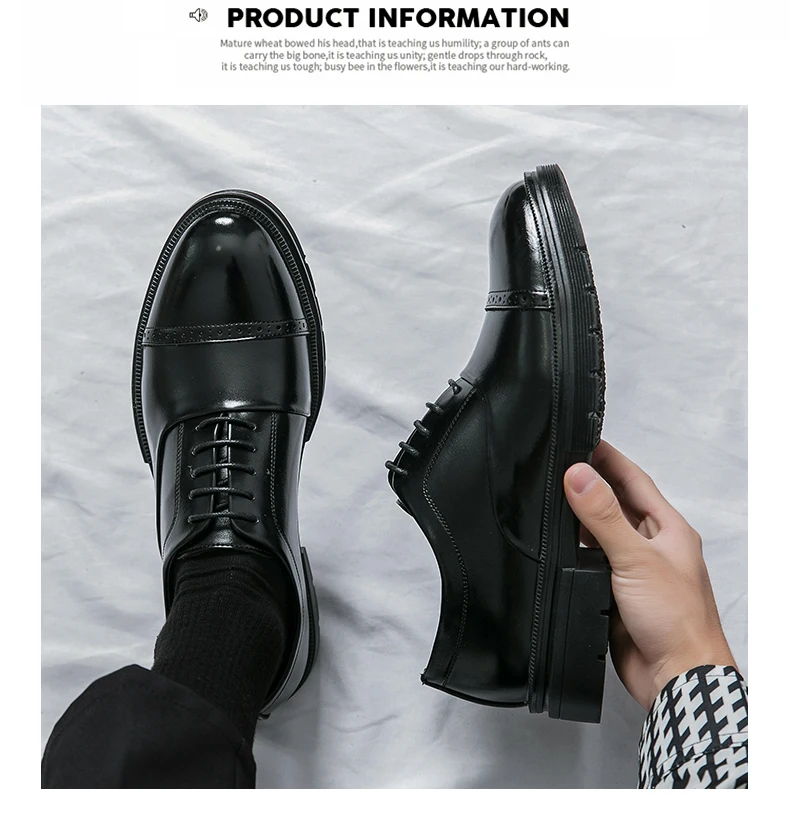 Classic Brogues Shoes Men Trend Wedding Social Leather Shoes For Men High Quality Men's Dress Shoes Casual Business Shoes Male