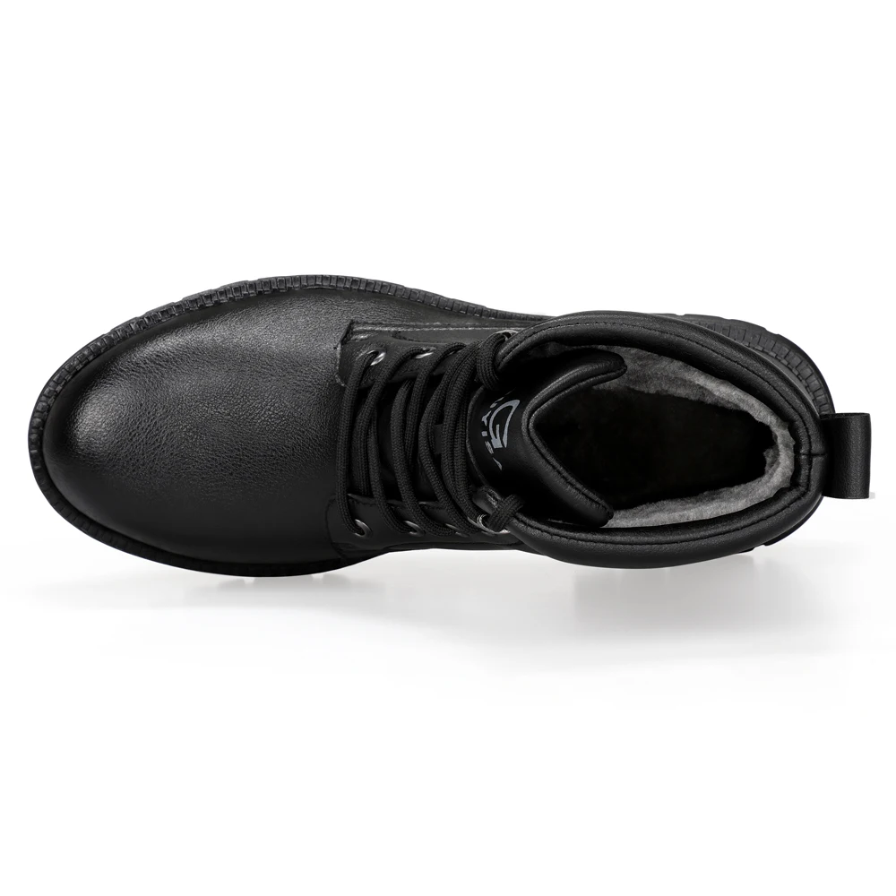 Men Leather Boots Warm Winter Boots Safety Shoes Men Waterproof Work Boots Puncture-Proof Indestructible Shoes Security Boots