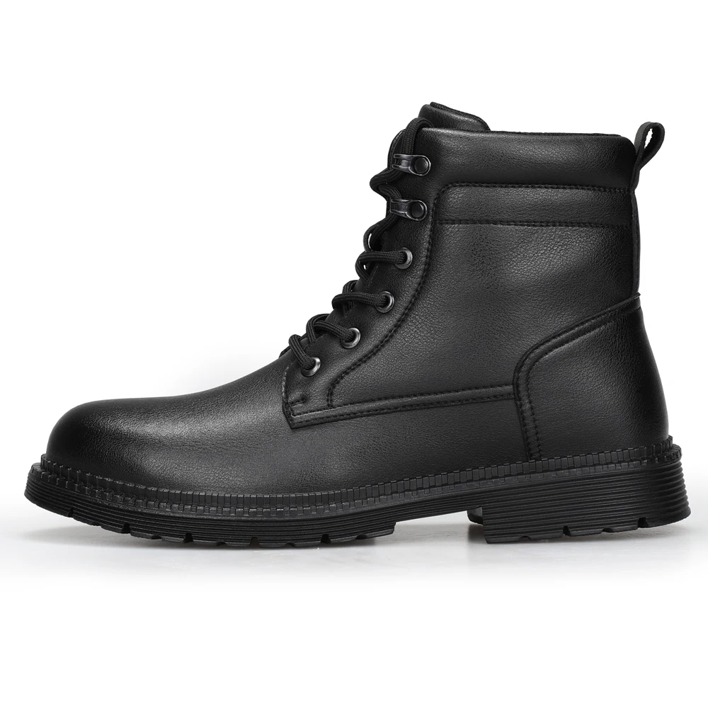 Men Leather Boots Warm Winter Boots Safety Shoes Men Waterproof Work Boots Puncture-Proof Indestructible Shoes Security Boots