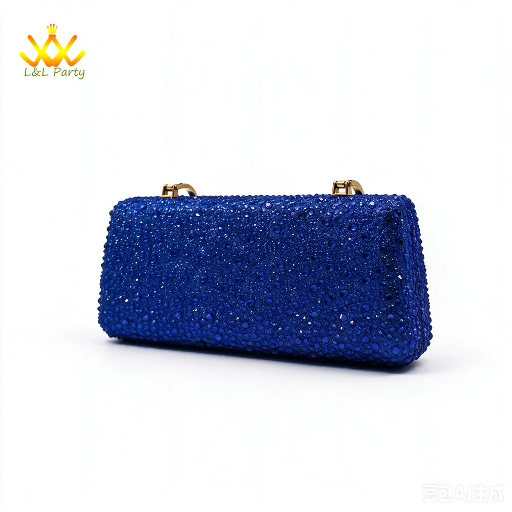 2026 Autumn New Arrivals Royal Blue Color Shoes and Bag Set Special Design Fashion for Wedding Party