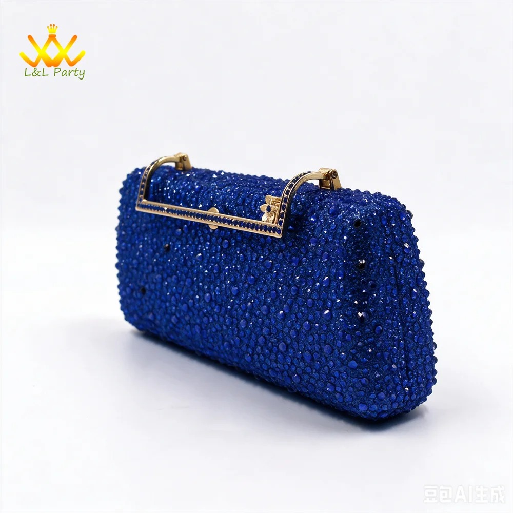 2026 Autumn New Arrivals Royal Blue Color Shoes and Bag Set Special Design Fashion for Wedding Party