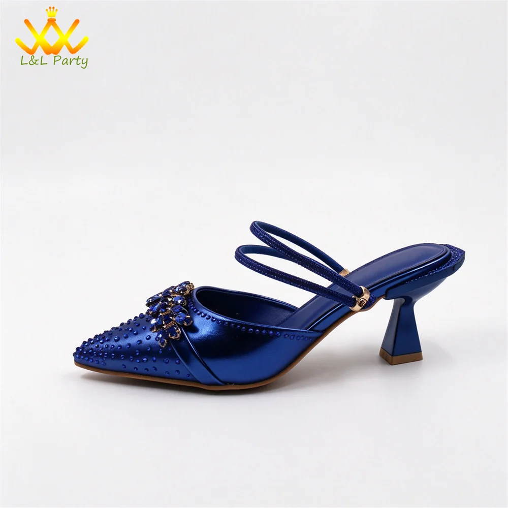 2026 Autumn New Arrivals Royal Blue Color Shoes and Bag Set Special Design Fashion for Wedding Party