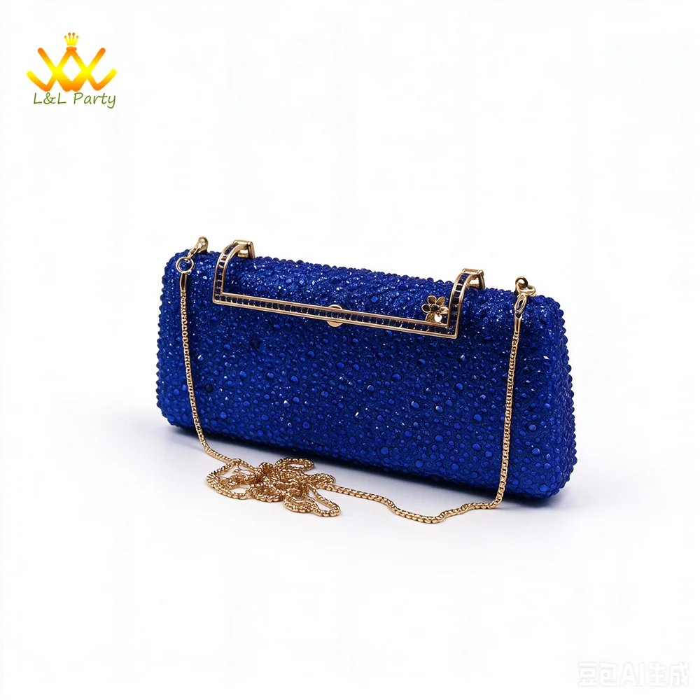 2026 Autumn New Arrivals Royal Blue Color Shoes and Bag Set Special Design Fashion for Wedding Party