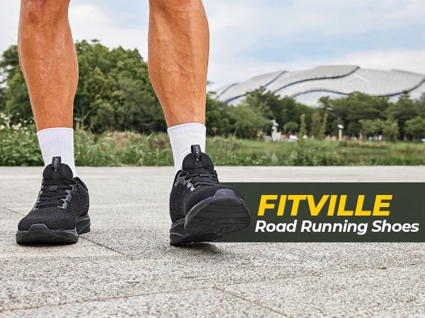 FitVille Men's Wide Sport Running Sneakers, Breathable Lightweight Athletic Training Footwear Suitable for Swollen Feet