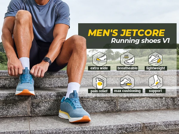FitVille Men's Wide Sport Running Sneakers, Breathable Lightweight Athletic Training Footwear Suitable for Swollen Feet