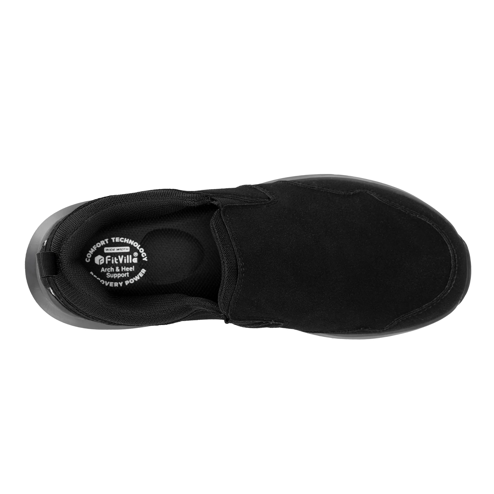 FitVille Men Extra Wide Slip On Hiking Loafers, Comfort Orthopedic Walking Sneakers with Arch Support for Outdoor Trekking Trails, Flat Feet & Foot Pain Relief