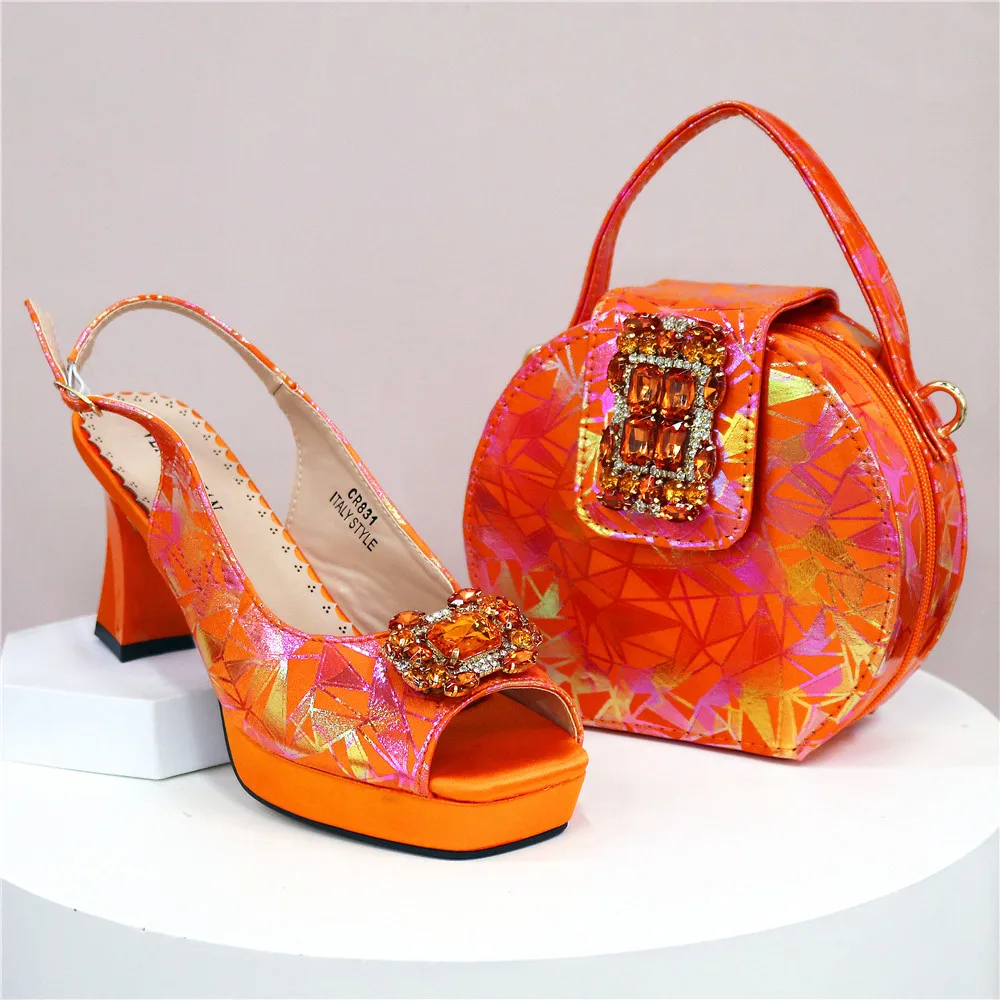 Italy Shoes and Bags Set for Woman African Women Shoes and Bags Italy Rhinestone Wedding Shoes Bags Women Pumps Luxury Party