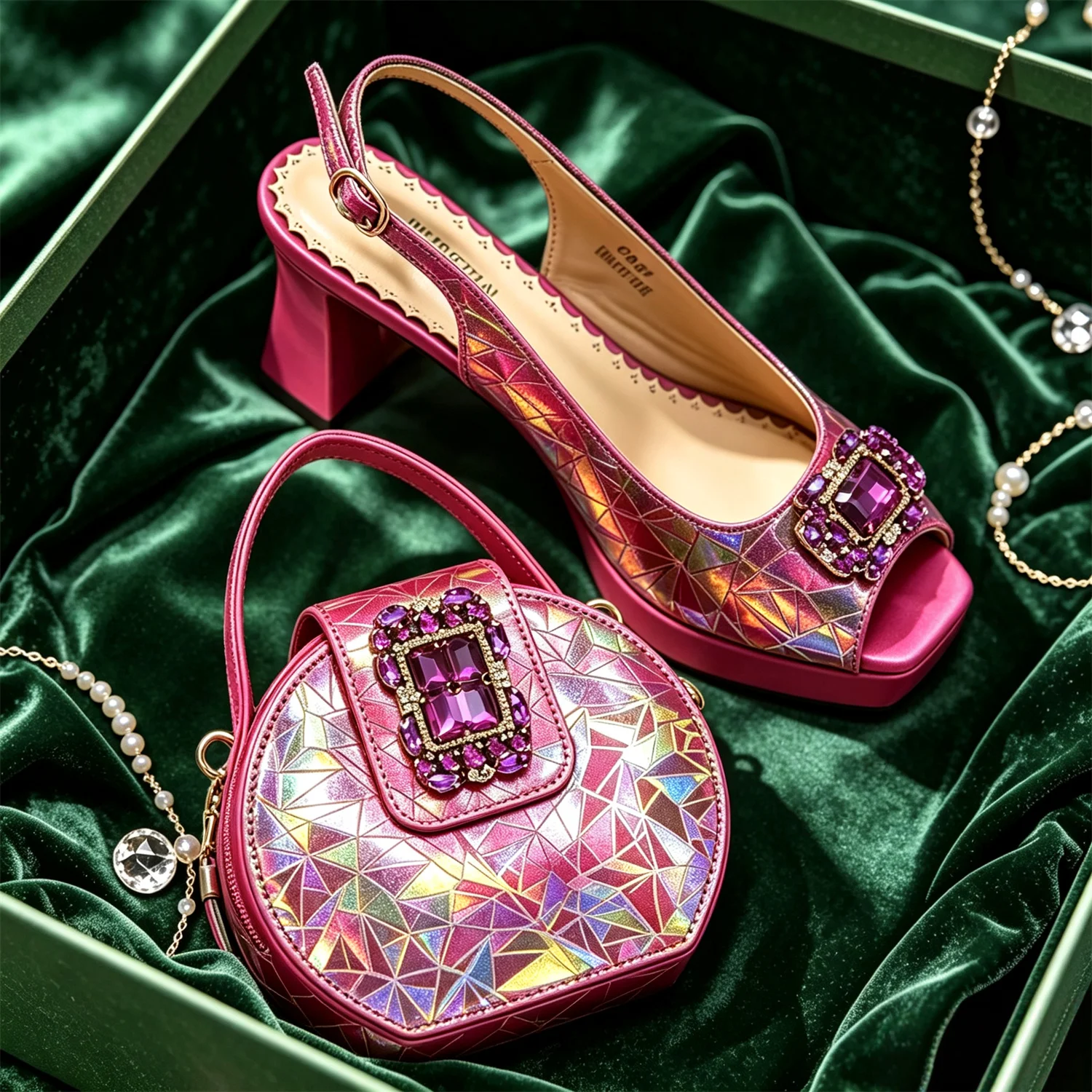 Italy Shoes and Bags Set for Woman African Women Shoes and Bags Italy Rhinestone Wedding Shoes Bags Women Pumps Luxury Party