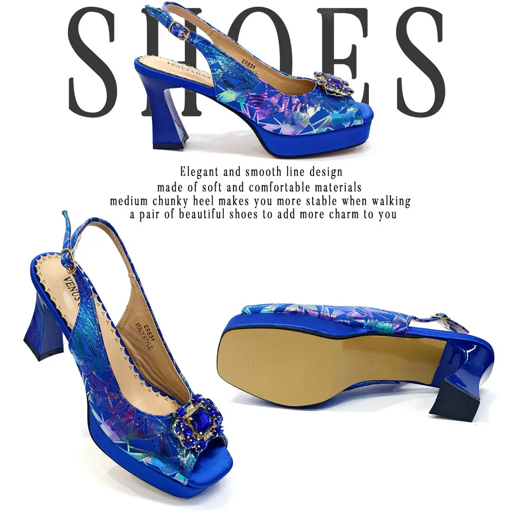 Italy Shoes and Bags Set for Woman African Women Shoes and Bags Italy Rhinestone Wedding Shoes Bags Women Pumps Luxury Party