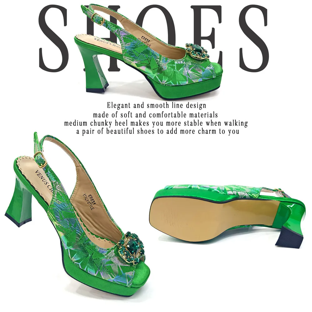 Italy Shoes and Bags Set for Woman African Women Shoes and Bags Italy Rhinestone Wedding Shoes Bags Women Pumps Luxury Party